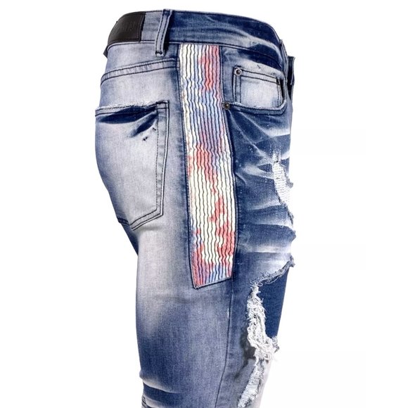 M.LAB Slim Cause Men's Denim Jeans Blue - Picture 6 of 12